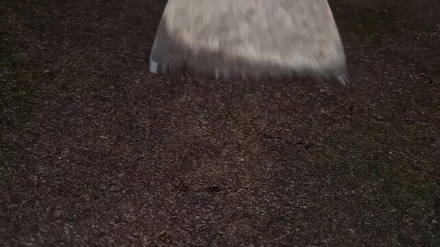 clean the dirt with a scraper