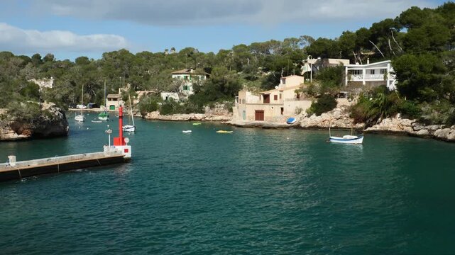 The dock at the port of Cala Figuera on a sunny winter day. Mallorca, Spain.