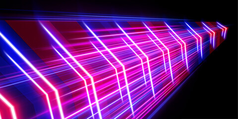 Vibrant rainbow speed trail with smooth streaks, glowing light and dynamic flow vector © longstock