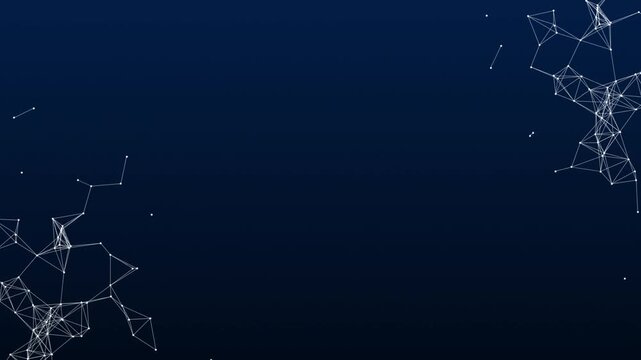 Connected dots background animation on corners, plexus like