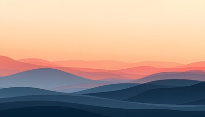 Obraz premium A serene mountain landscape at sunset with vibrant colors in the sky