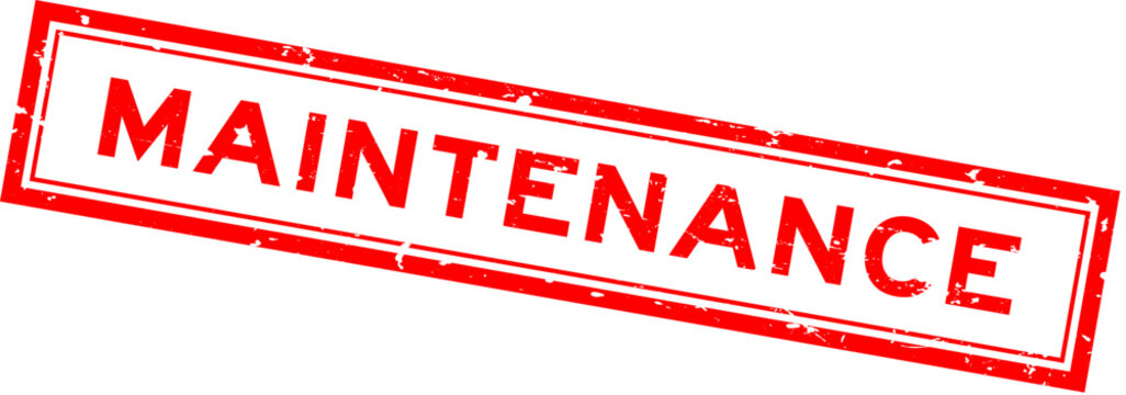 Grunge red maintenance required word square rubber seal stamp on white background