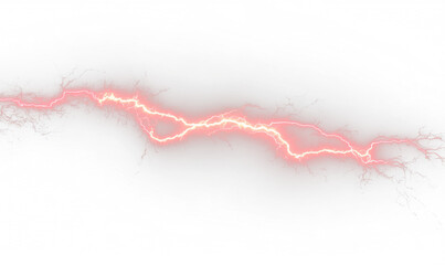 Futuristic red lightning bolt with sharp illumination and smooth streaks, suitable for sci-fi banners. png © Romstock