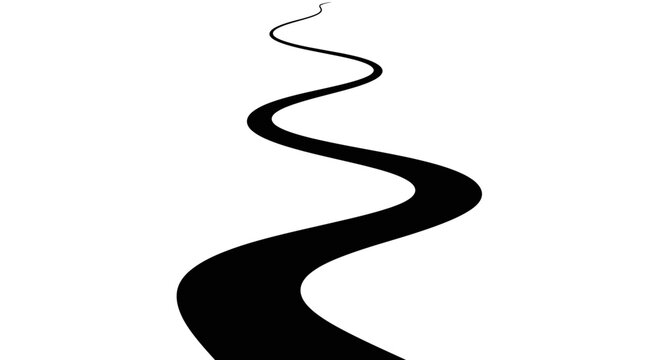 Black wavy line design element.