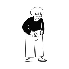 Obraz premium Stomach Ache Vector Illustration