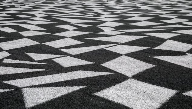 Abstract floor moquette background, black and white pavement texture