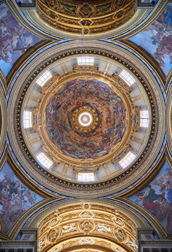 Interior of the Baroque church of Sant'Angese in Agone in Rome, Italy.