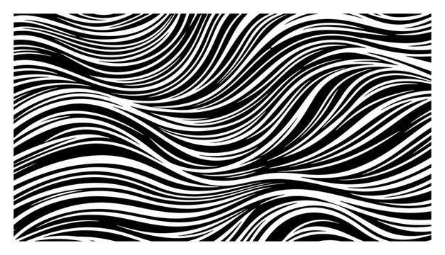 Wavy lines pattern with organic flowing curves in minimalist abstract style