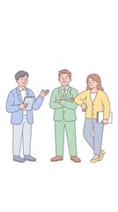 Obraz premium A diverse business team in a meeting collaborating and discussing ideas