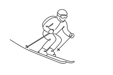 Fototapeta premium Minimalist Skier Descent. 