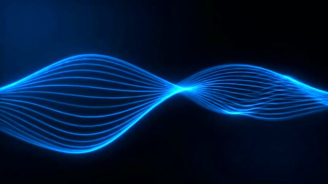 Glowing blue waveform on dark background.