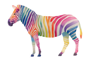 Fototapeta premium Artistic Zebra with Vibrant Rainbow Stripes