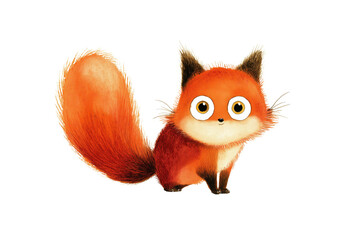 Fototapeta premium Stylized Cartoon Fox with Very Big Eyes