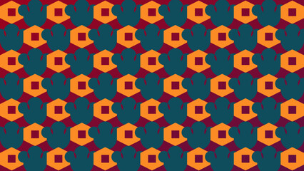 Naklejka premium Abstract Geometric Pattern with Retro Color Palette