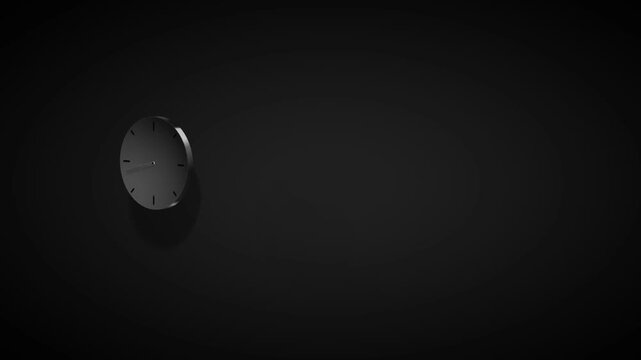 Dark minimalist clock showing five o'clock on a textured gray wall symbolizing the end of the workday and the transition to work life balance in a professional setting