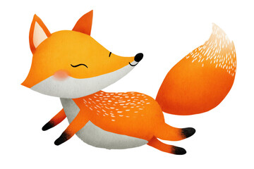 Fototapeta premium Stylized Sleeping Fox Illustration
