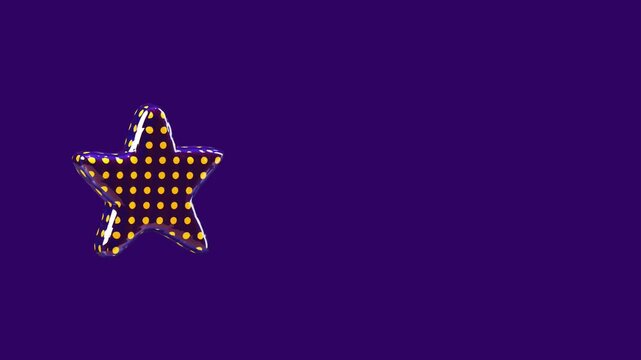 Glossy yellow polka dot star icon positioned on the left side of a dark violet background offering ample copy space for creative marketing and reward themes