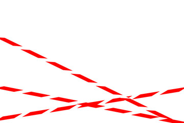 Obraz premium PNG crossed caution ribbon red white stripes isolated transparent background Realistic warning tape for crime scene police line and danger zone overlay design 