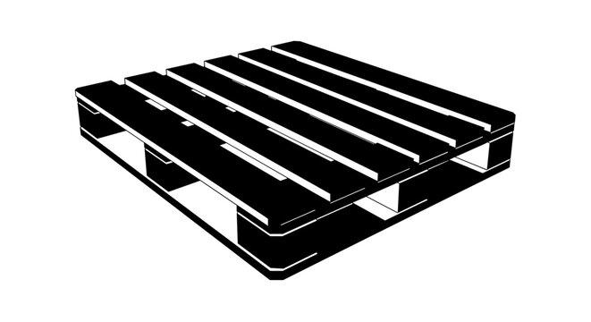 Black and White Wooden Shipping Pallet