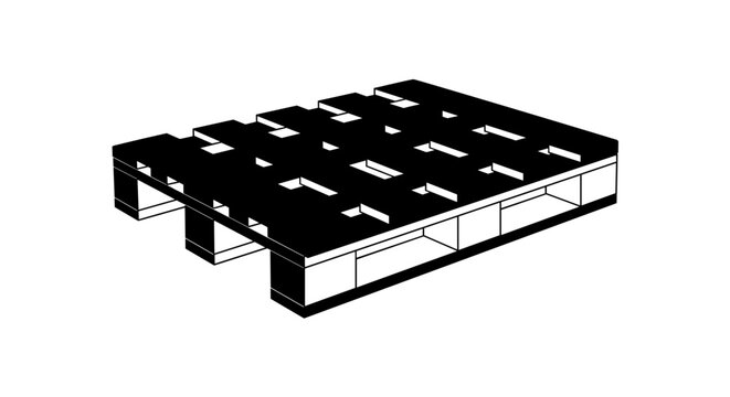 Black and White Shipping Pallet Icon