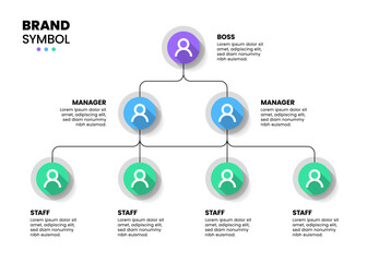 Obraz premium Infographic template. Business hierarchy with 3 Layers