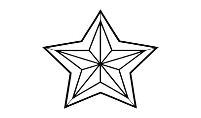 Obraz premium Geometric star outline design isolated on white background