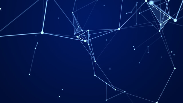 Triangular space forms. Information flows. Technological basis of neural networks. 3D rendering.