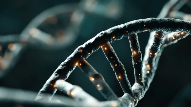 DNA strand: A captivating glimpse into the intricacies of life, revealing the elegant spiral structure of a DNA strand, a symbol of life's complex code. 