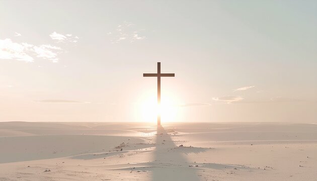 Minimalist Cross Design with Warm Golden Glow