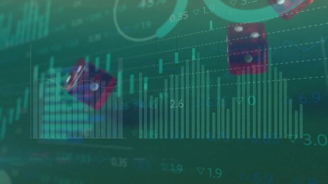 Animation of data processing over dices