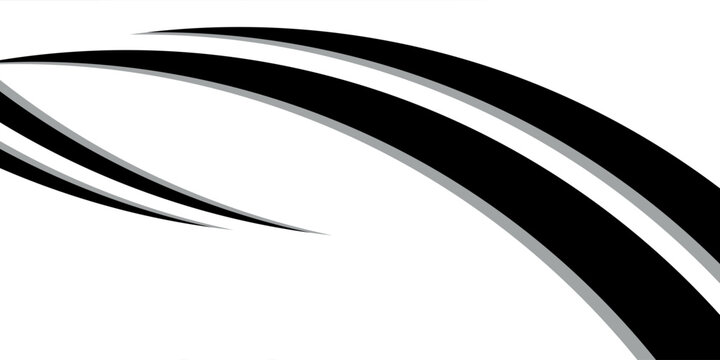 An abstract vector graphic with dynamic, flowing black and grey swooshes