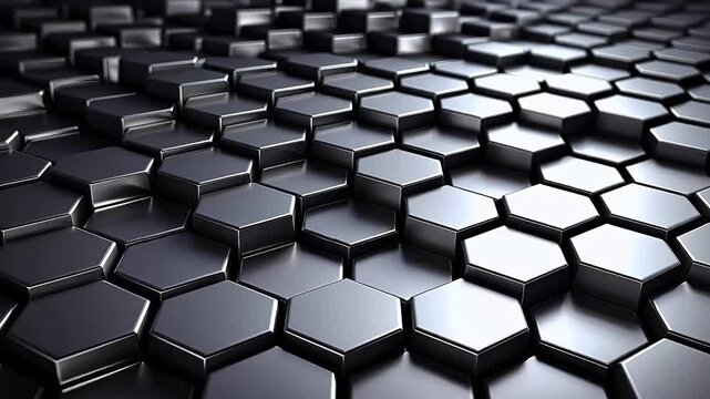 Digital silver 3d honeycomb structure hexagonal background