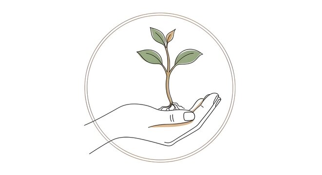 Establecer l&iacute;nea monocrom&aacute;tica art deco logotipo minimalista manos humanas con flor de loto, rama de planta natural