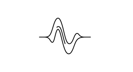 Obraz premium Abstract minimalist waveform illustration representing sound, energy, or frequency in black and