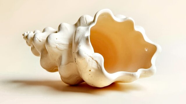 Curled edge conch art ornament