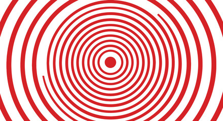 Obraz premium Red and white concentric circle pattern design