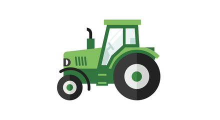 Naklejka premium Illustration of a green tractor on a white background for agricultural concepts