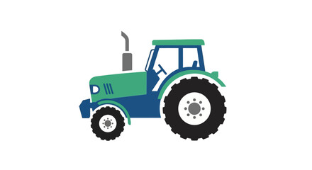 Obraz premium Illustration of a Colorful Tractor Suitable for Agriculture and Farm-Related Visuals