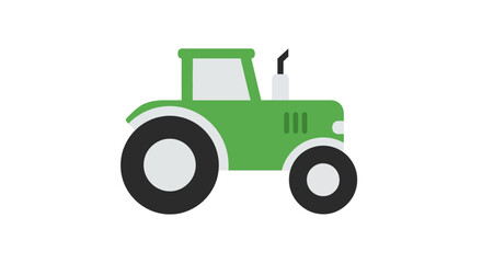 Naklejka premium Minimalist Green Tractor Illustration Against White Background, Farm Vehicle Concept