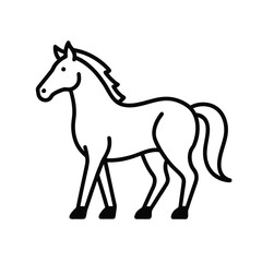 Obraz premium Horse line icon simple animal outline vector isolated on white background