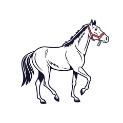 Fototapeta premium Horse animal illustration standing pose vector isolated on white background