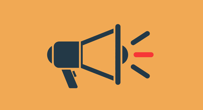 Illustration of a megaphone icon conveying message, announcement, or communication concept