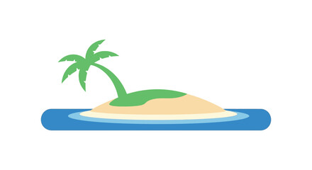 Fototapeta premium Tropical island with palm tree in serene peaceful lighting for travel brochure