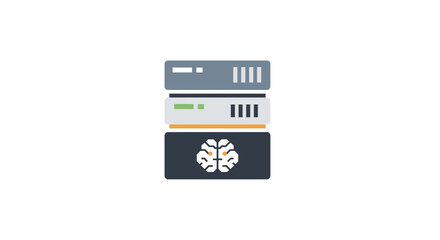Fototapeta premium Conceptual illustration depicting artificial intelligence and the brain with server architecture