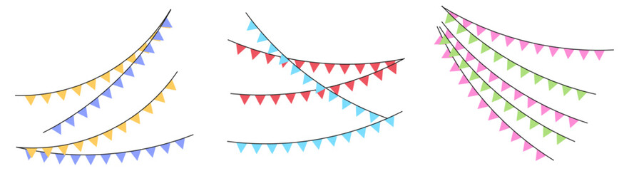 Obraz premium bunting flag collection for party decoration card clipart illustration