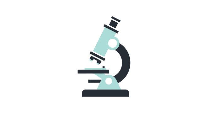 Illustration of a microscope in teal and black, perfect for science and research