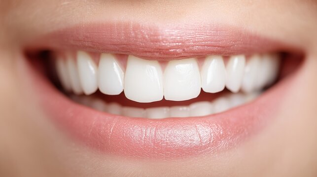 Woman smiling with perfect white teeth showing happiness
