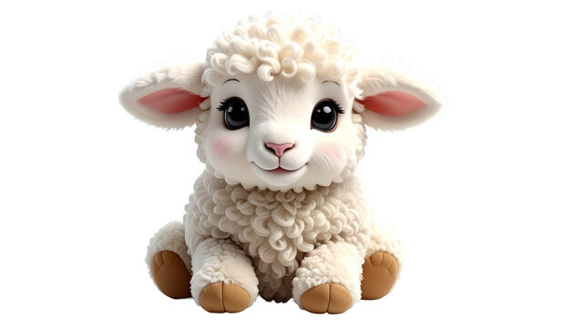 niedliches Schaf, freigestellt