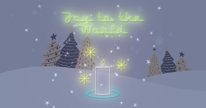 Animation of christmas background with greeting text