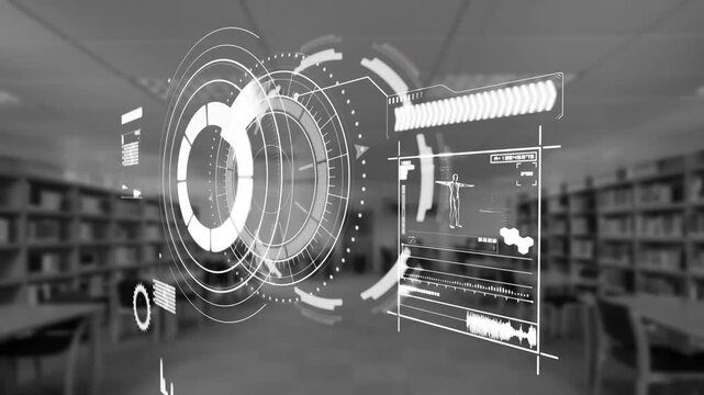 Animation of scope scanning with data processing over library